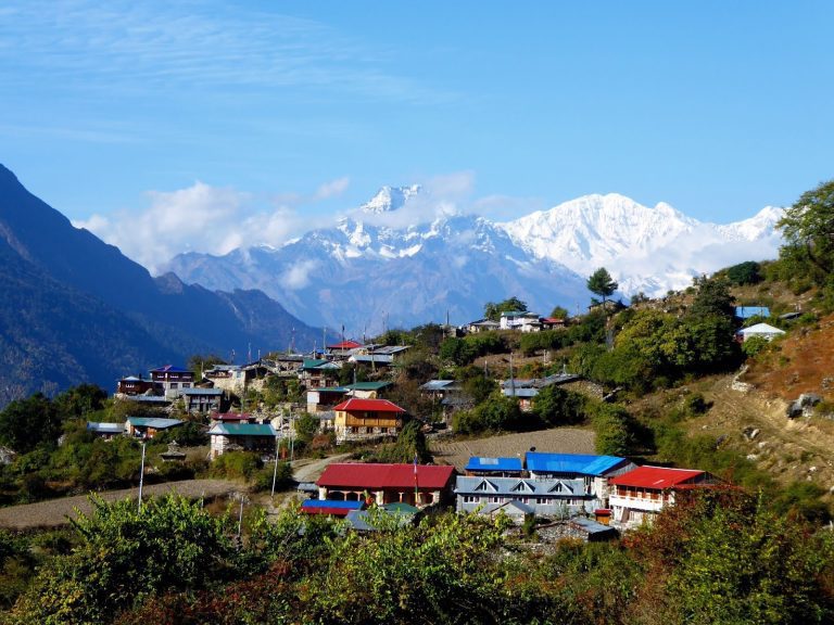 Chhokangparo village on the ruote to tsum valley trek