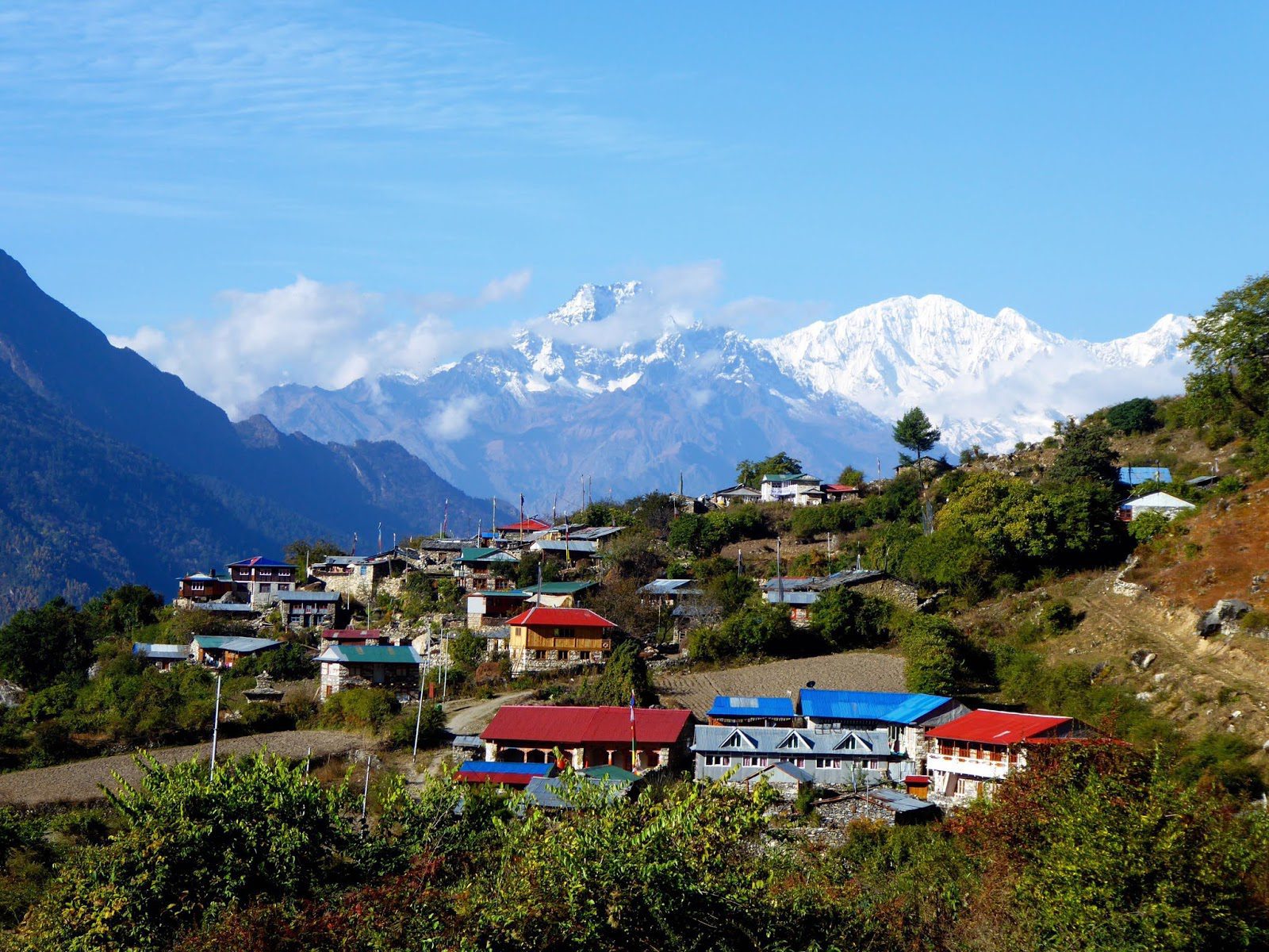 Chhokangparo village on the ruote to tsum valley trek