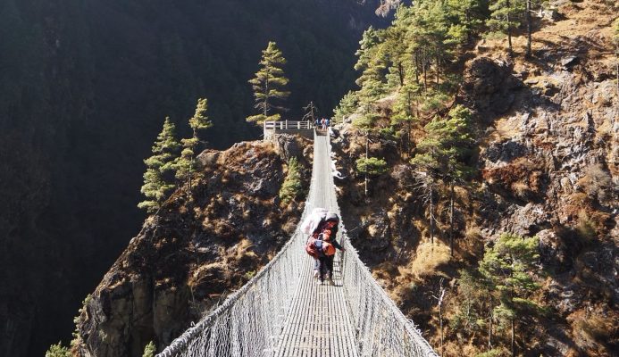 Suspension bridge on the way to Namche