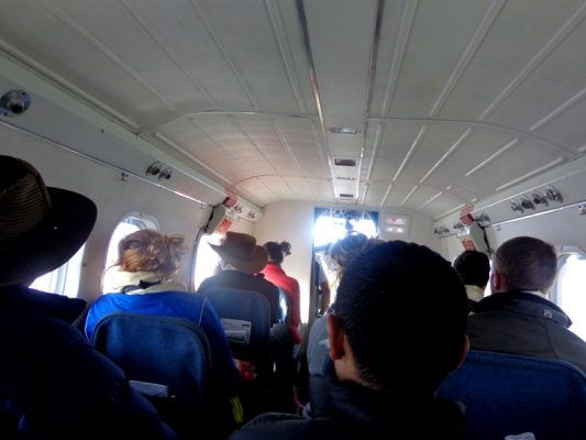 Boarding flight from Lukla to Kathmandu