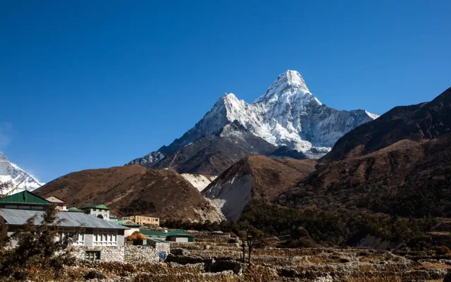 Pangboche Village on the way back to Namche