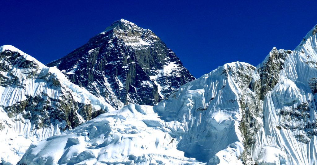 Everest and the Khumbu region viewed from the trail in November