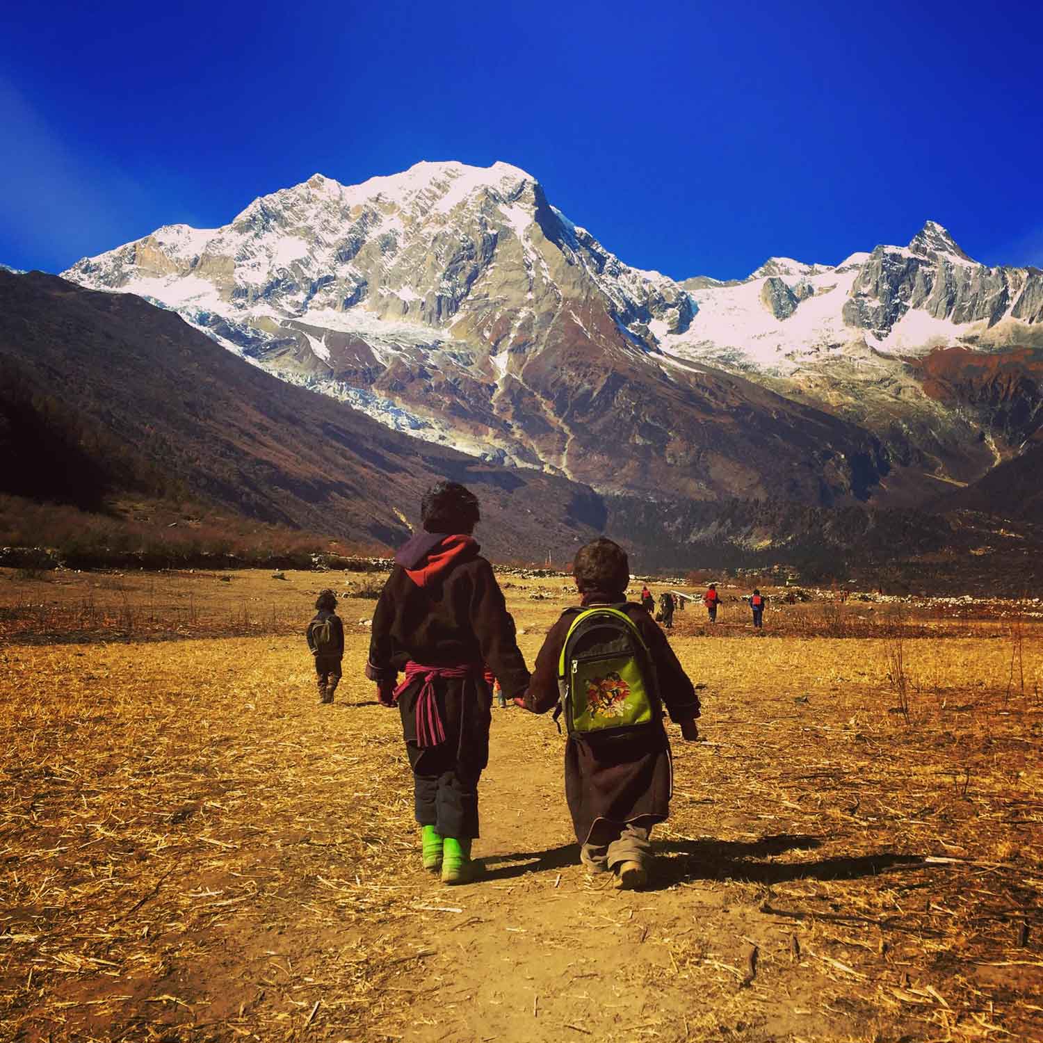 Children at the school in Samagaon on the Manaslu Circuit