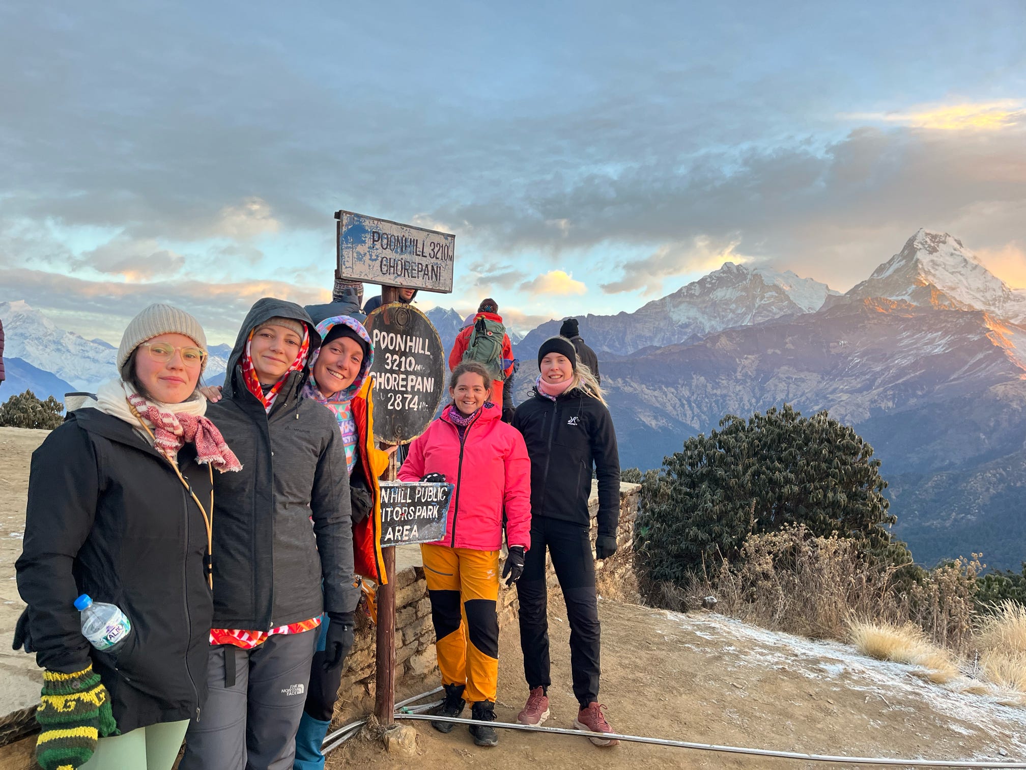 Trekkers at Poon Hill sunrise