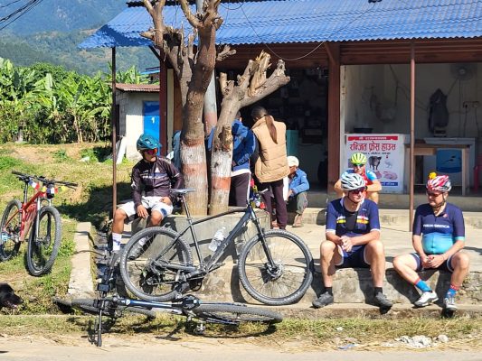 Test riding in Kathmandu