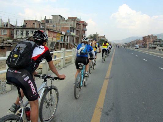 Biking around kathmandu valley