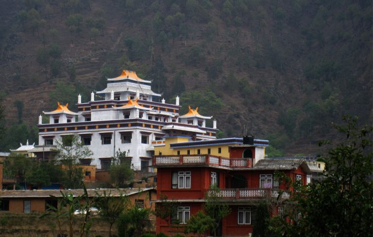 Pharphing monastery seen during the biking