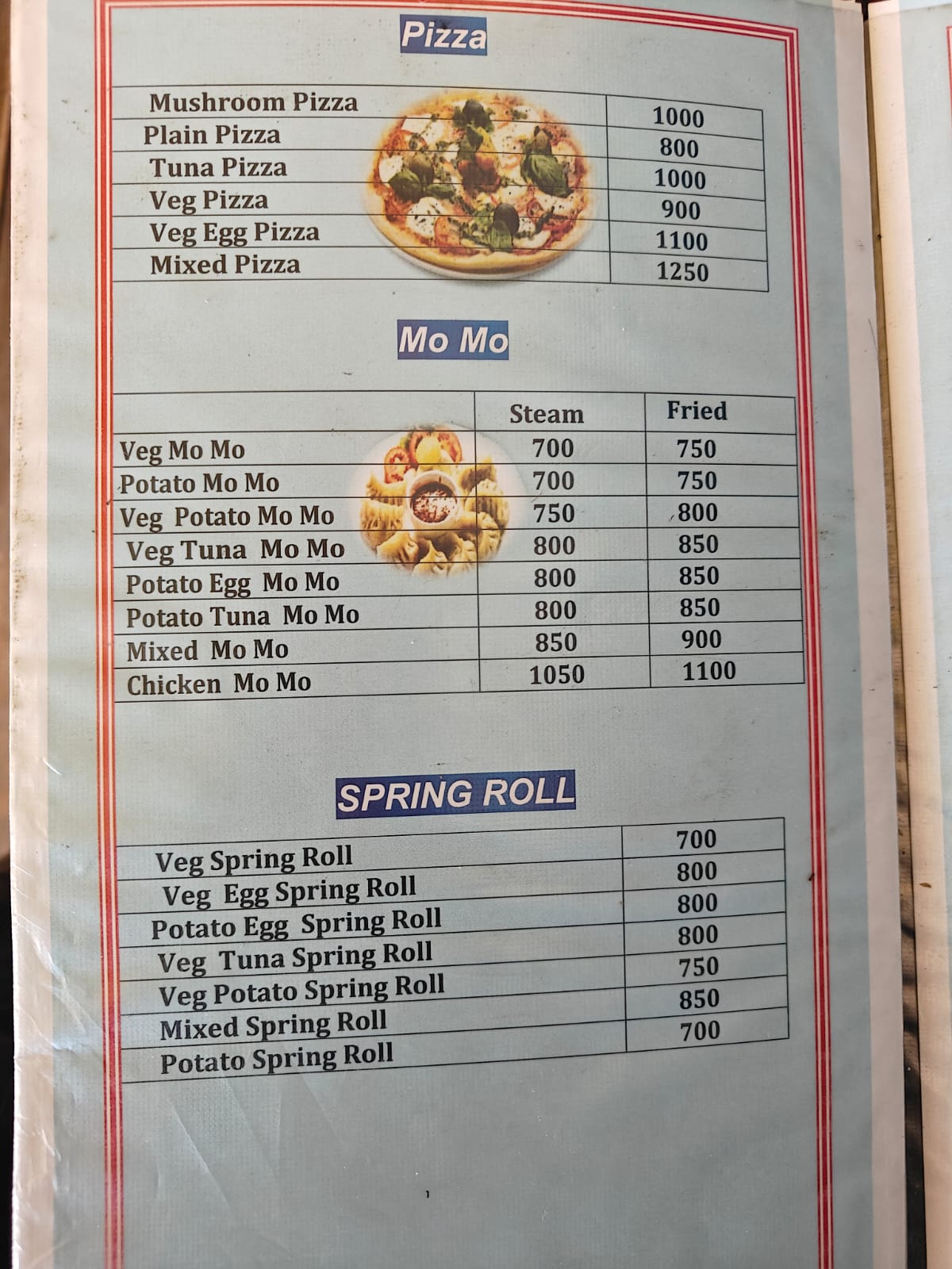 New Annapurna Guest House Ngawal menu page 3 food prices 2026 Annapurna Circuit
