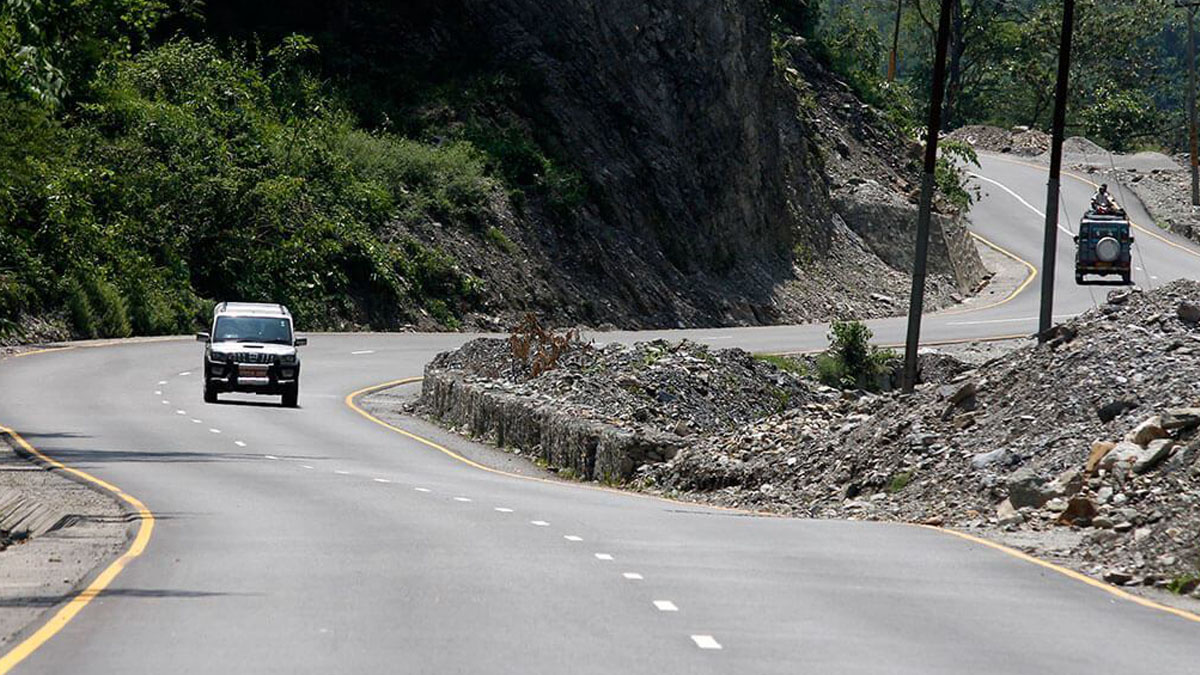 Road from Kathmandu to Besisahar on the Prithvi Highway toward Annapurna Circuit Nepal