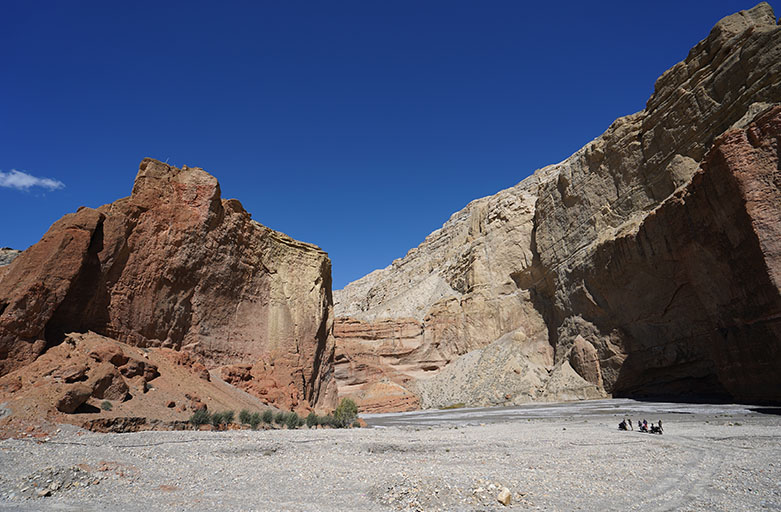 Chele village, where the landscape shifts to dry, wind-carved terrain on the Upper Mustang trek