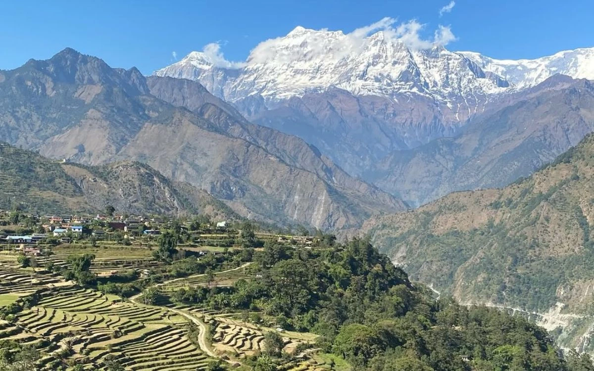 Dharapani village on the Annapurna Circuit trail