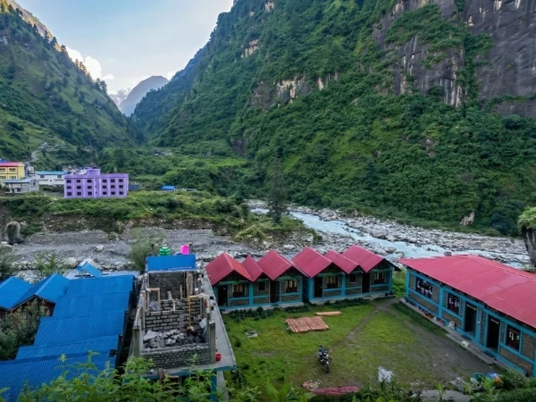 Dharapani, where the Manaslu Circuit connects into the Annapurna Circuit trail network