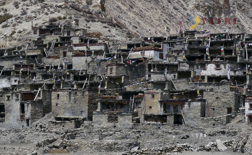 Nar village in the Nar Phu restricted area, Nepal