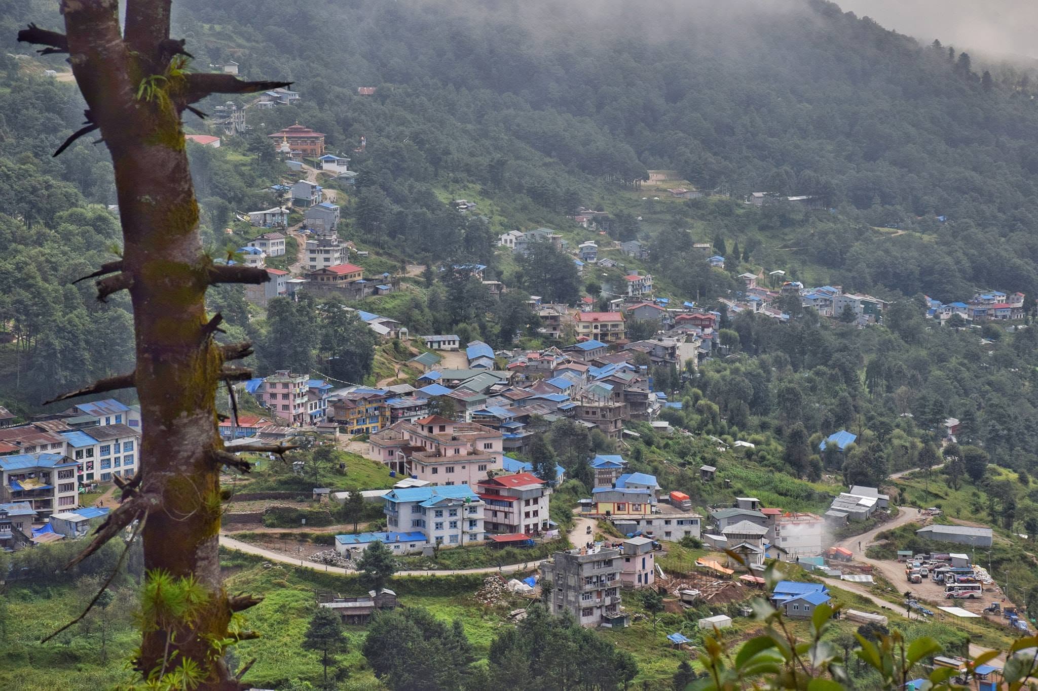 Salleri Bazaar, the administrative centre of Solukhumbu and the main overnight stop on the road route to Everest Base Camp