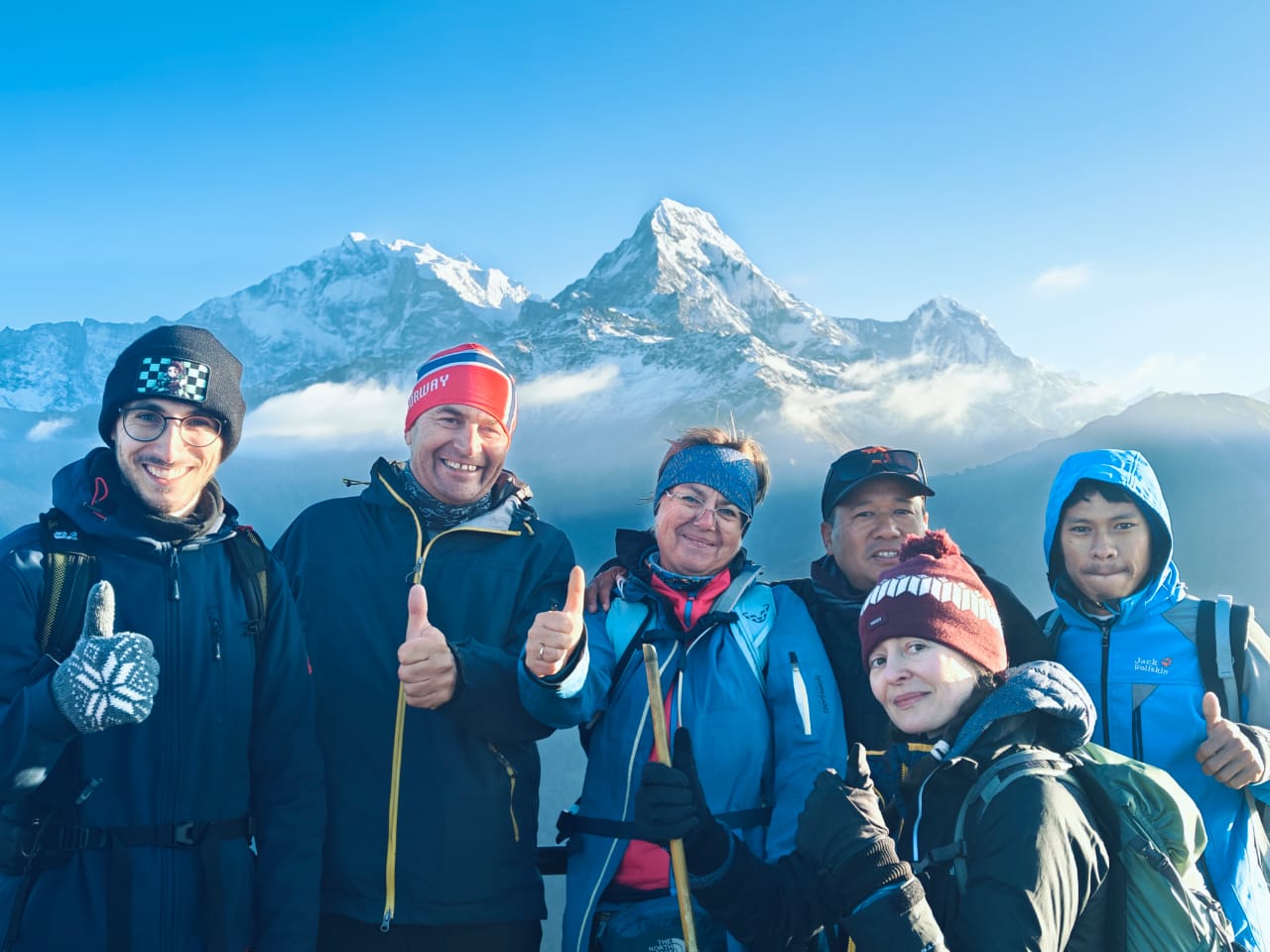 Trekkers on the Poon Hill Ghorepani trail, Nepal