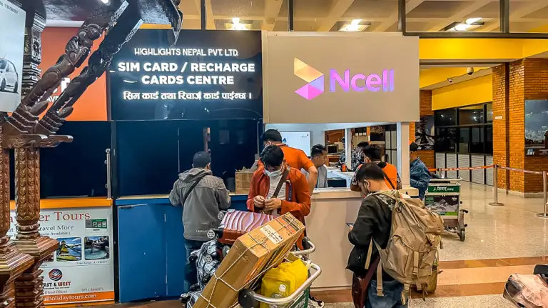 Where to buy a Nepal SIM card at Kathmandu airport