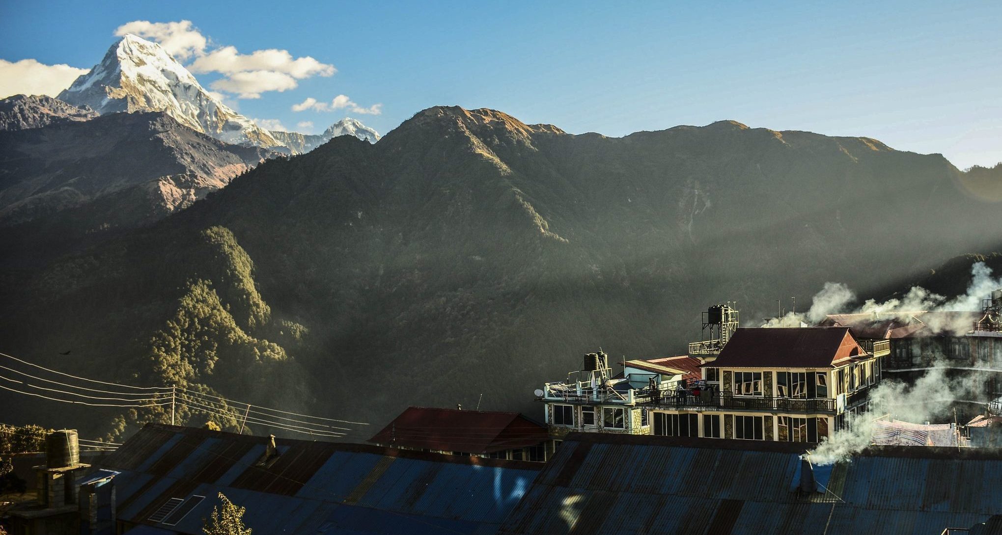 Morning view over Ghorepani on the Poon Hill trek