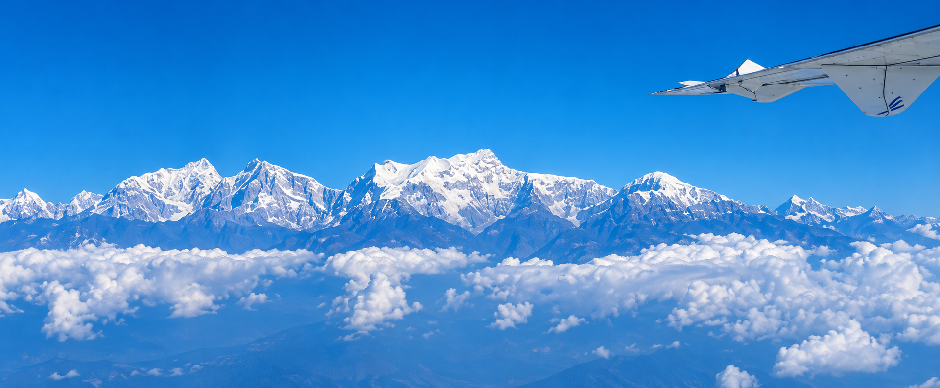 Kathmandu to Pokhra Flight view of the Himalayas