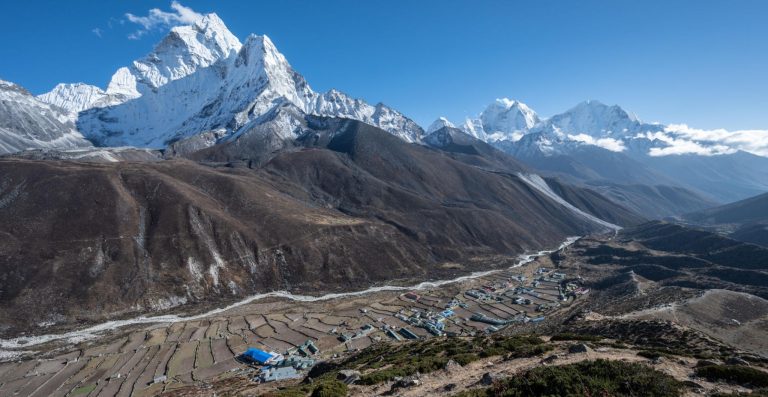 View towards Ama Dablam and Lhotse from the Nangkartshang ridge
