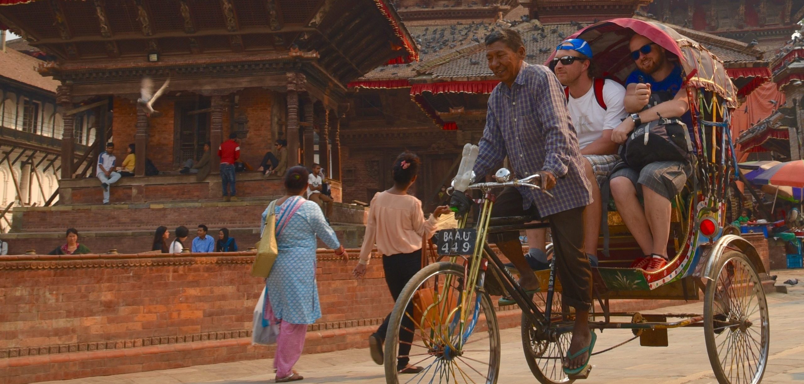 Cycle rickshaw in the streets of Kathmandu