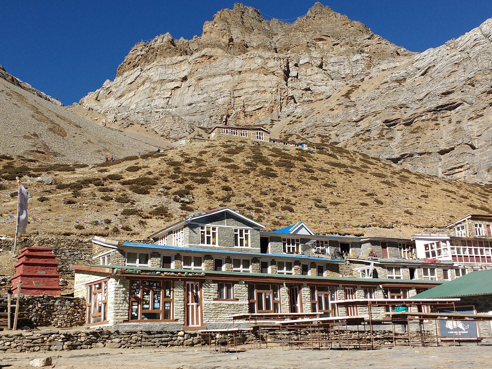 A lodge at Thorong Phedi on the Annapurna Circuit