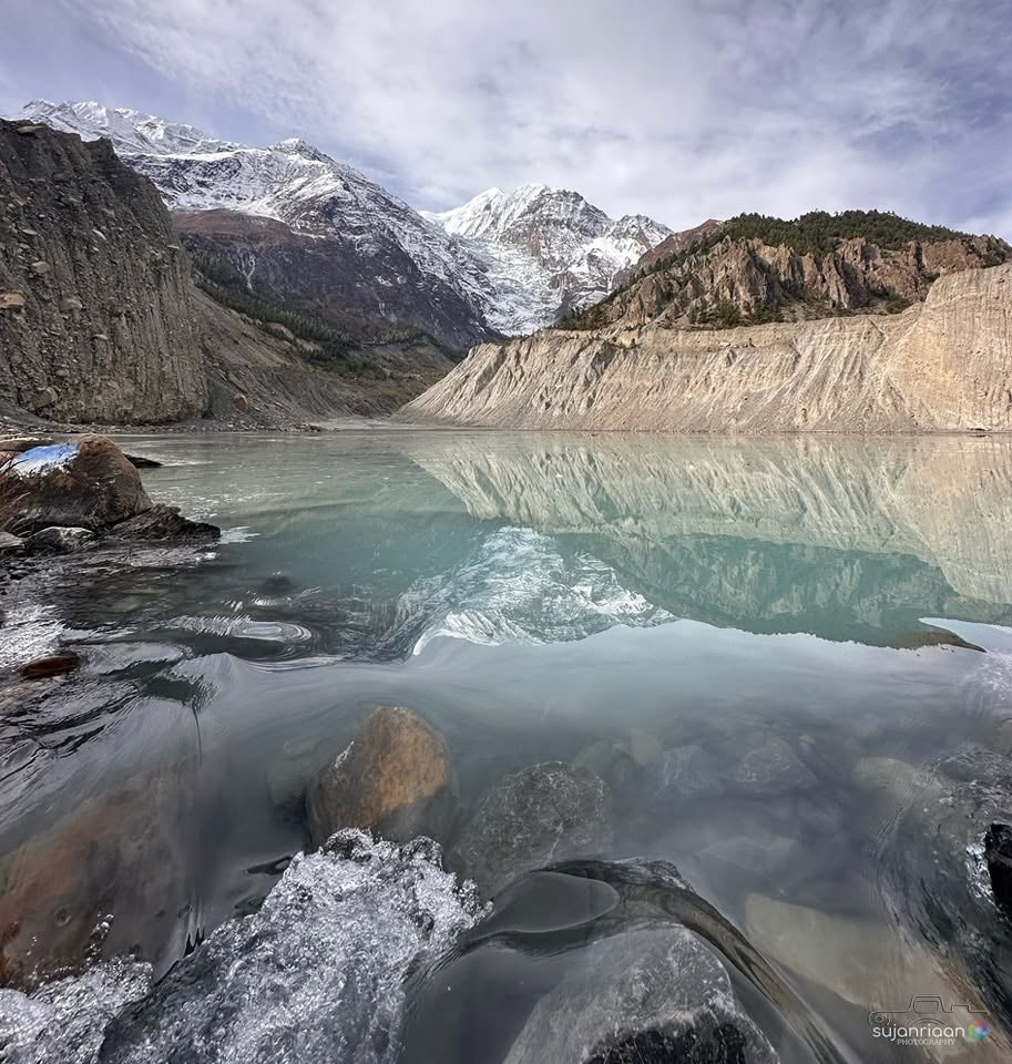 Gangapurna Lake below the Gangapurna Glacier near Manang