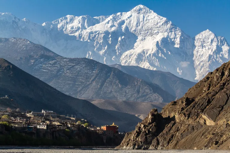 Kagbeni village and mountain views at the gateway to Upper Mustang