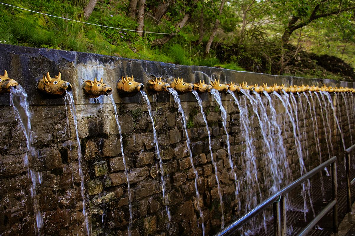 The 108 sacred water spouts at Muktinath Temple