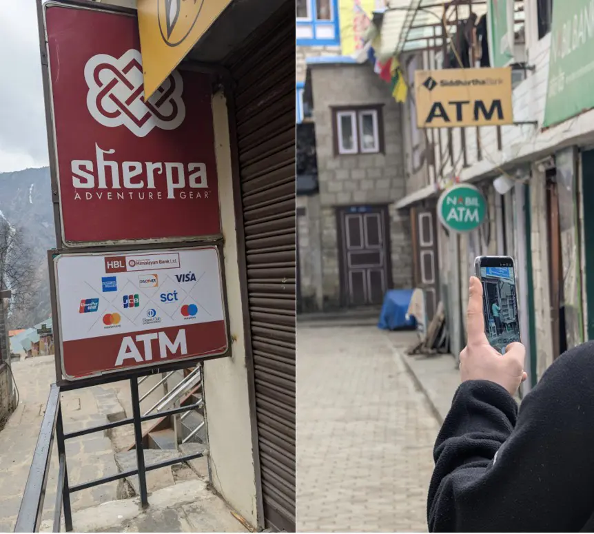 ATM in Namche Bazaar on the Everest Base Camp trek, Nepal