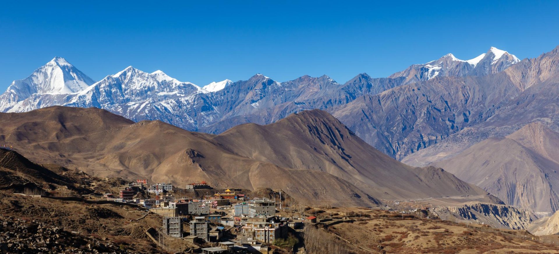 Ranipauwa village below Muktinath Temple in Mustang