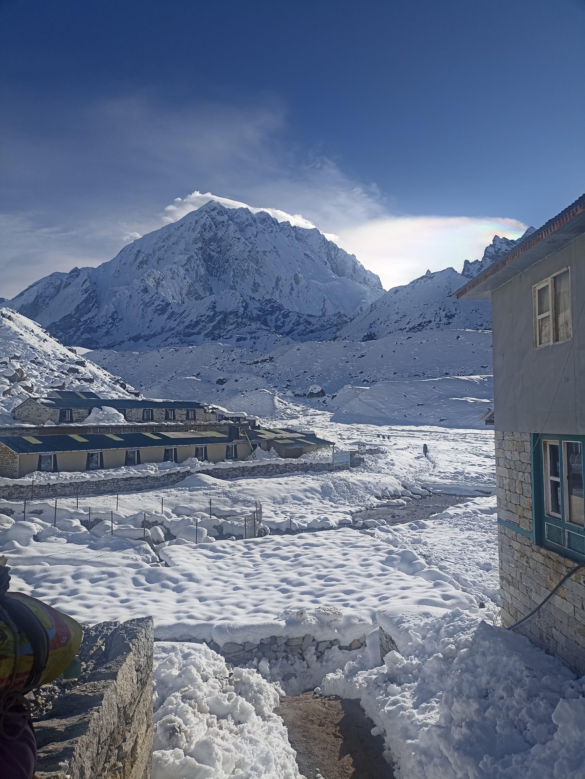 Snow around Lobuche on the Everest Base Camp trek