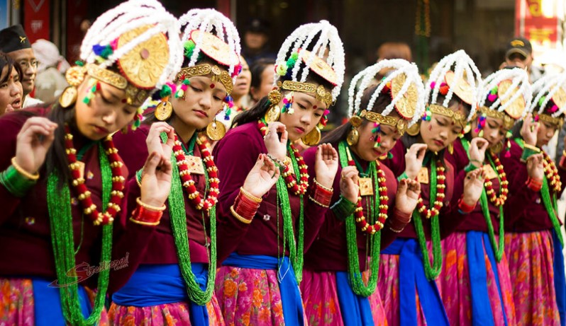 Gurung community celebrating Tamu Lhosar in Nepal